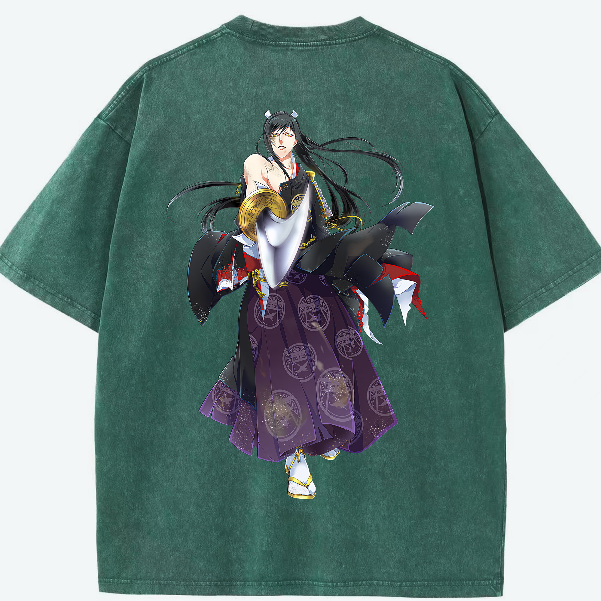 （画像用） 刀剣乱舞 Touken Ranbu 綿100% ヴィンテージ風 半袖Tシャツ（背面プリント）